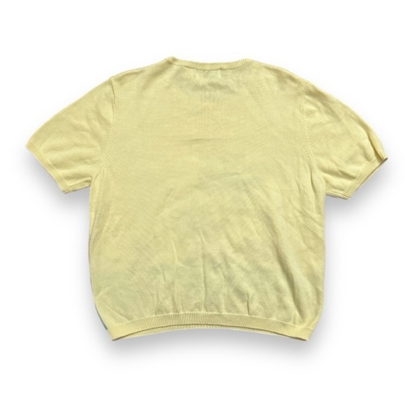 Vintage Alfred Dunner Yellow Short Sleeve Knit Tropical Sweater Women’s Size XL - Picture 3 of 17